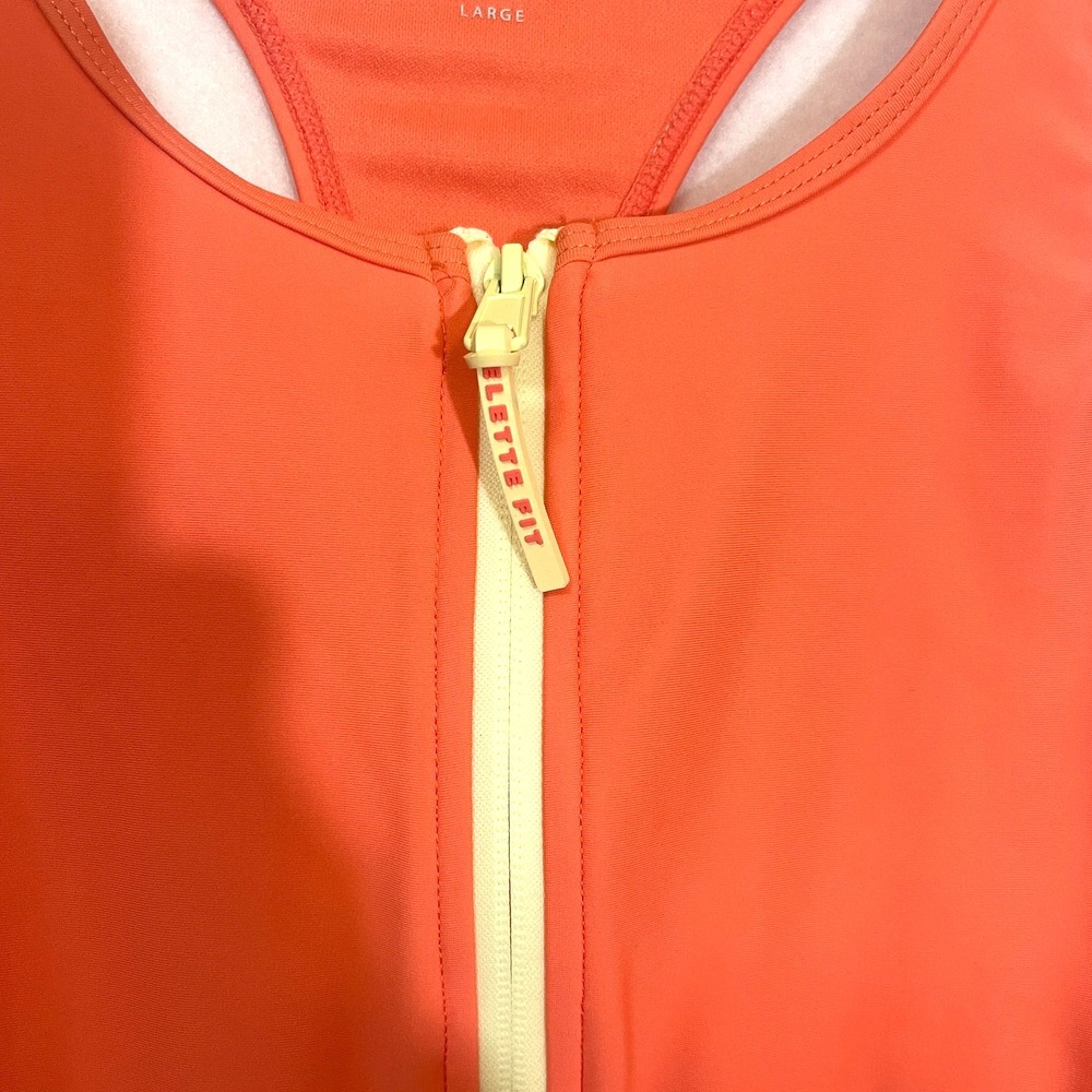 Elette Fit Toughgirl Zip Front Coral Swimsuit Hello Molly ‎ Women's 12 - Picture 3 of 6